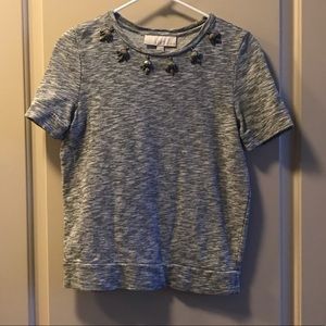 Embellished Short-Sleeve Sweater